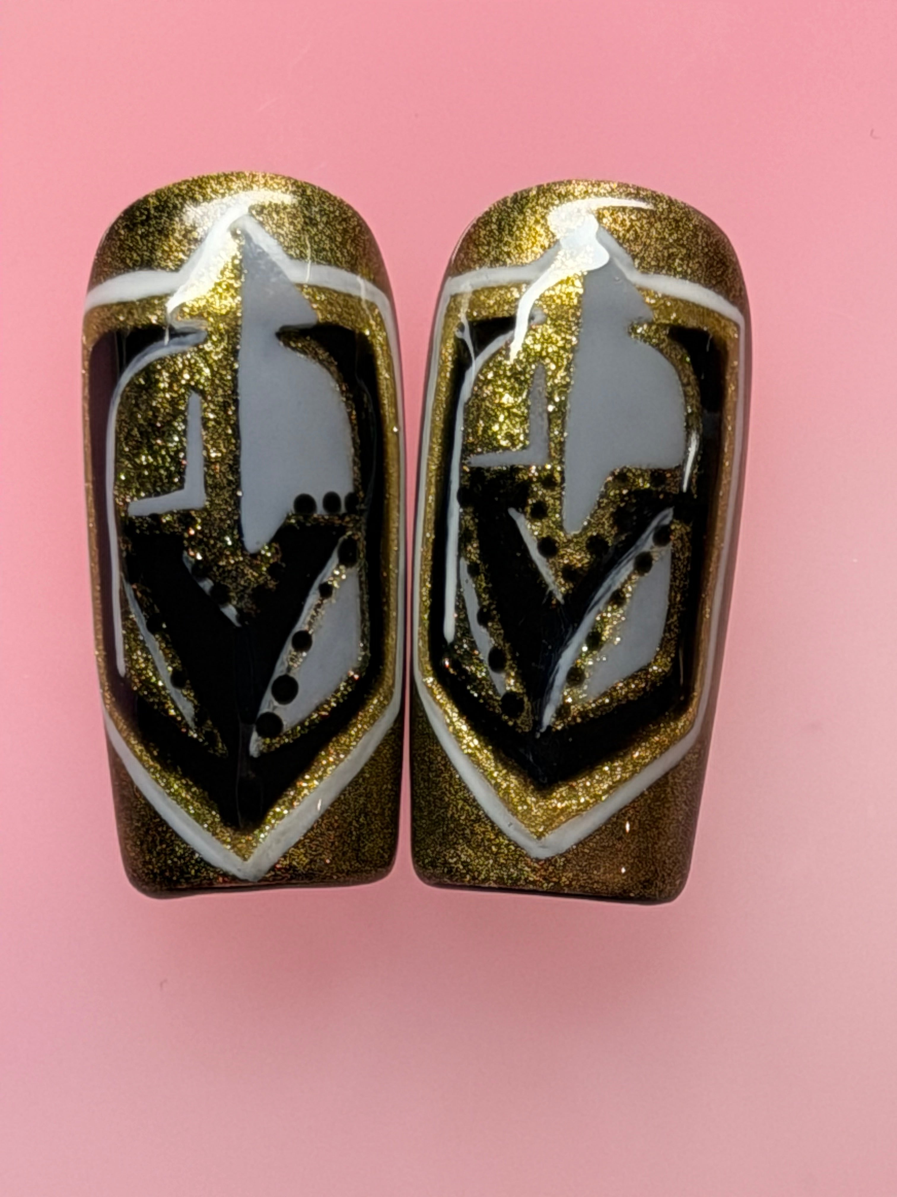 Custom Hockey-Inspired Press-On Nails