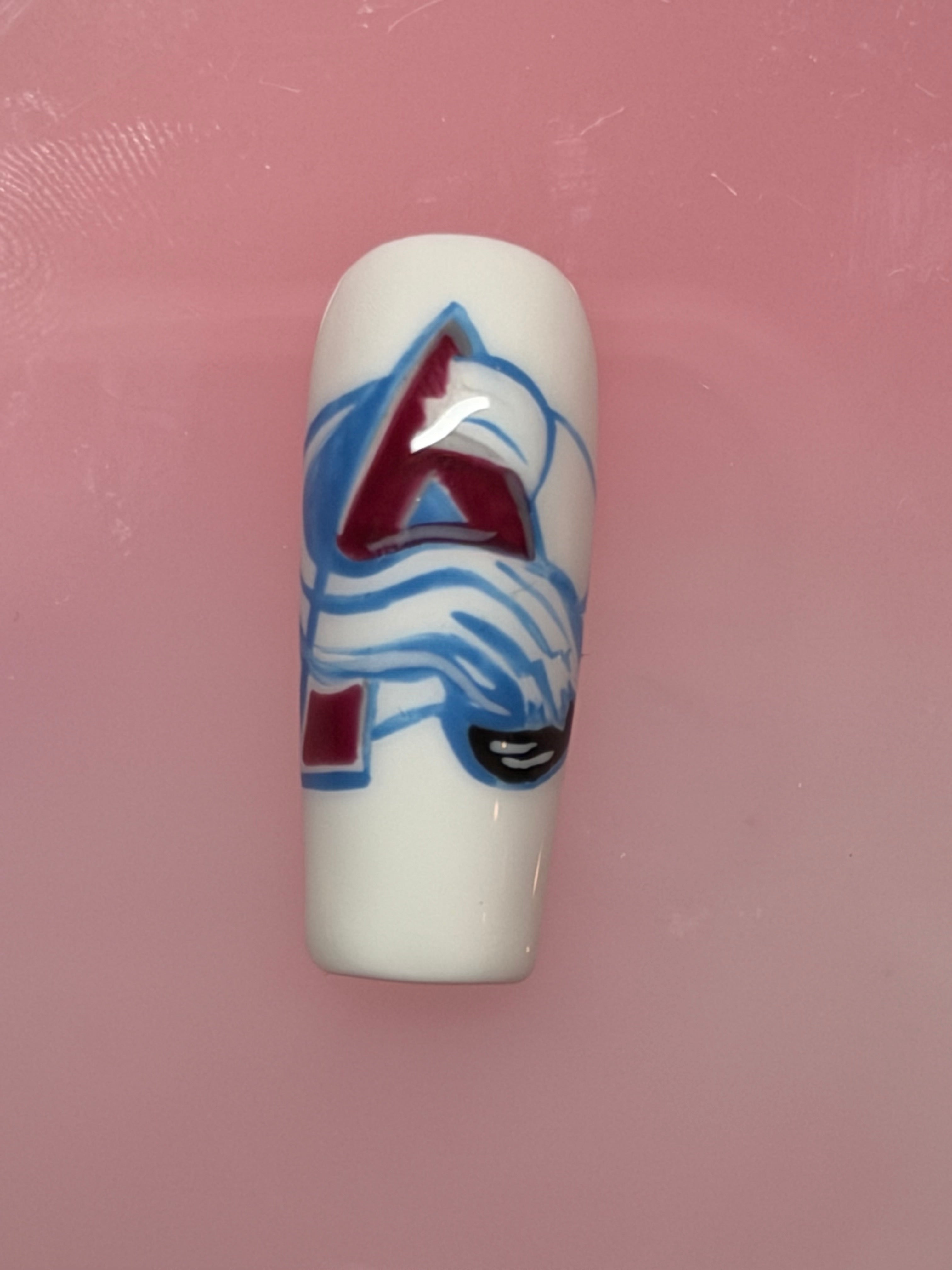 Custom Hockey-Inspired Press-On Nails