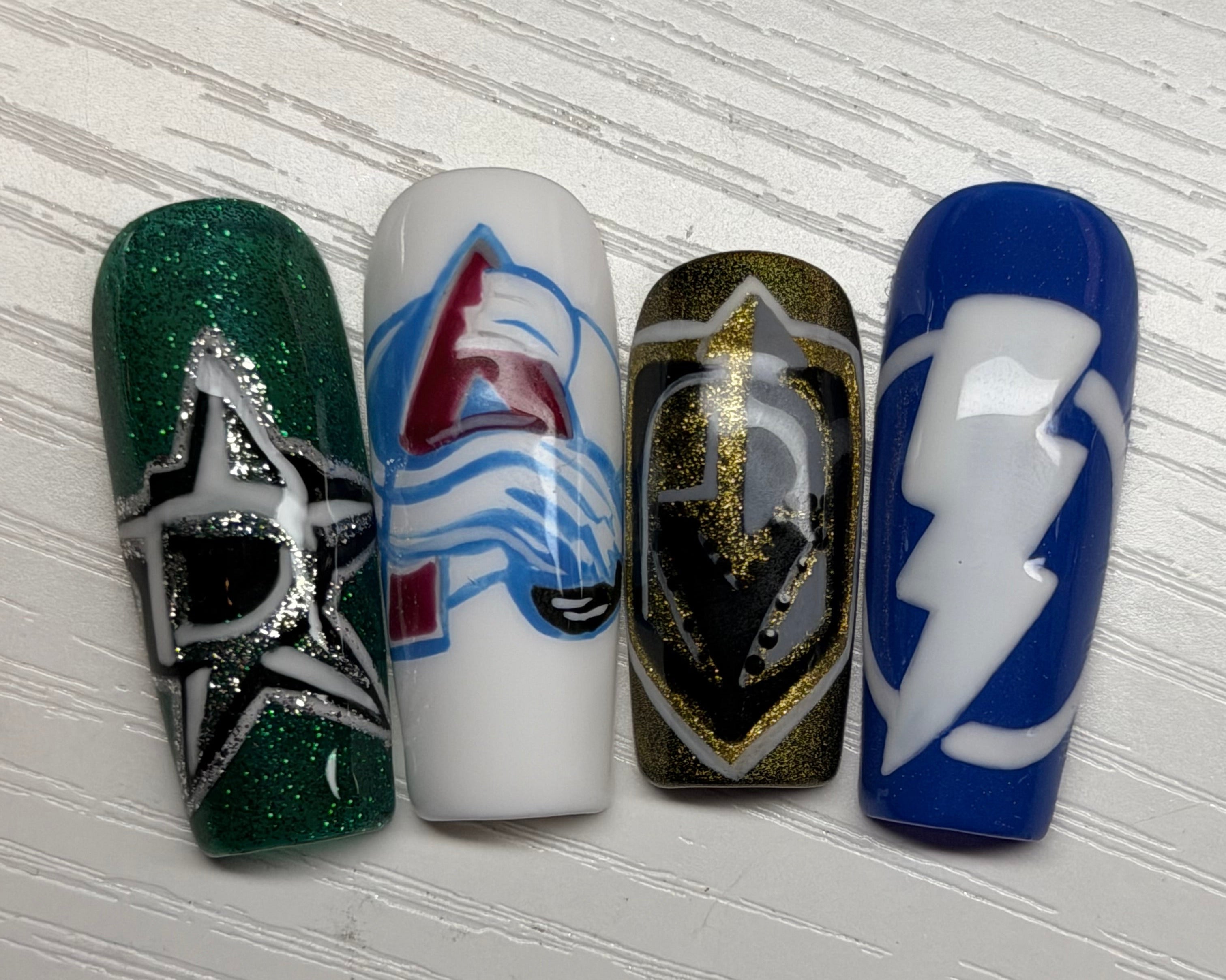 Custom Hockey-Inspired Press-On Nails