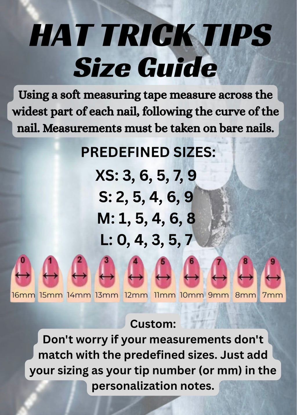 Custom Hockey-Inspired Press-On Nails