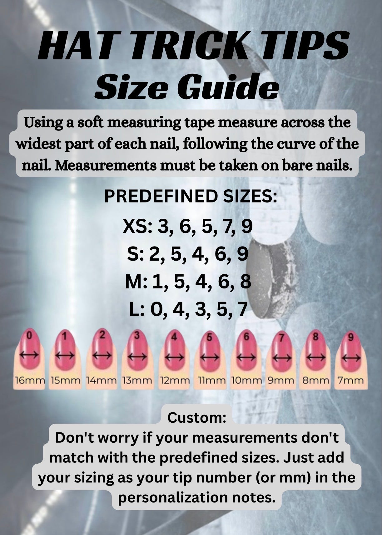 Custom Hockey-Inspired Press-On Nails