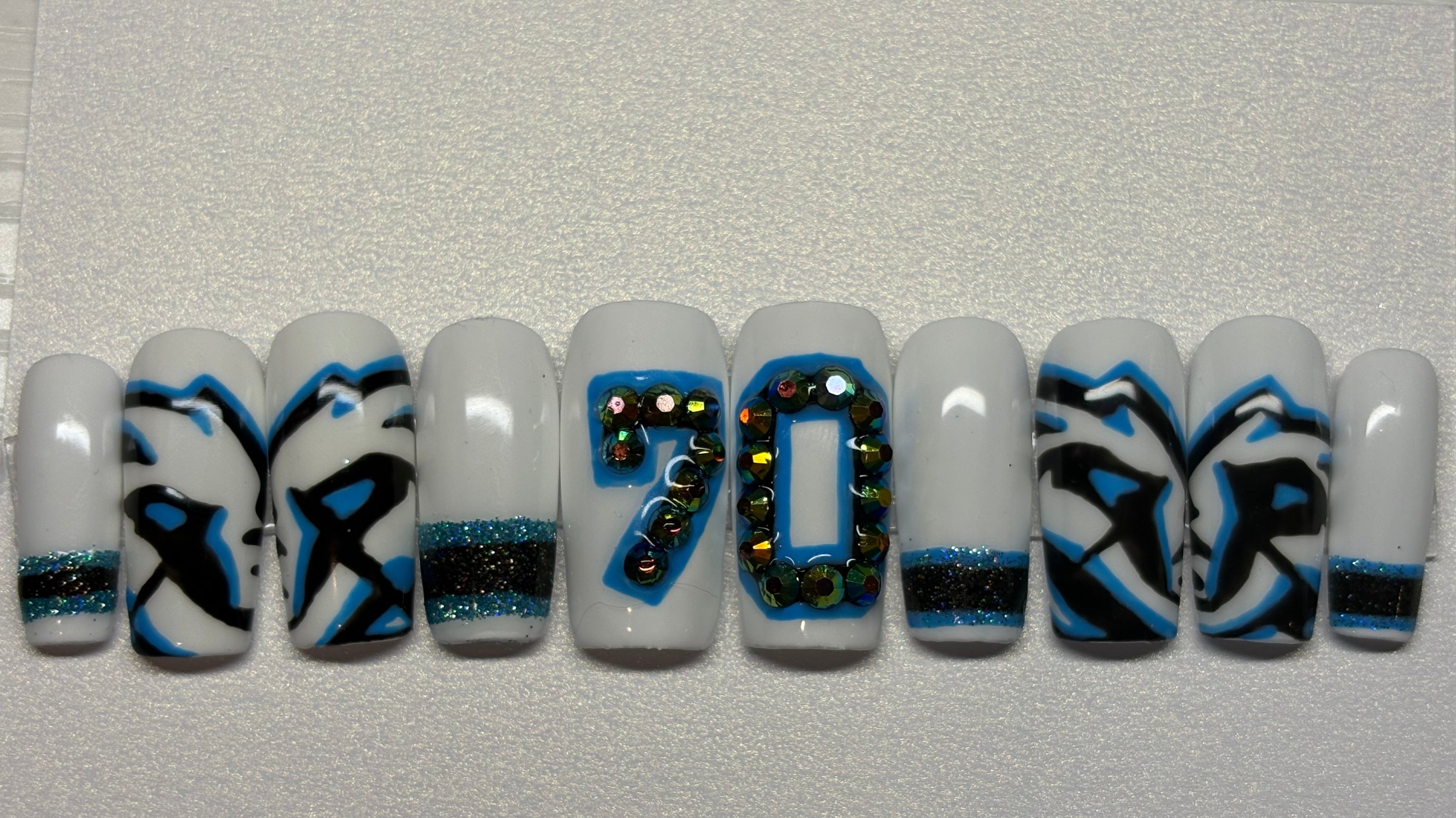 Custom Hockey-Inspired Press-On Nails